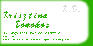 krisztina domokos business card